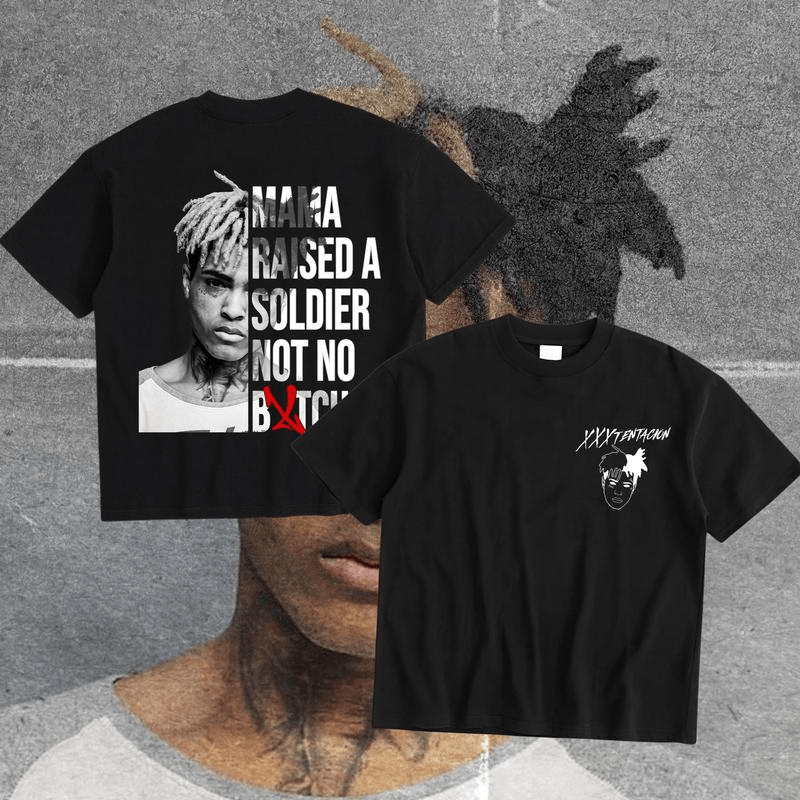 XXXTentacion Hoodie, Mama Raised A Soldier Shirt, Vintage Rapper 2 sided T-Shirt, Retro Tribute Rapper Pullover, xxxtentacion Y2K tee, Gift For Him, Streetwear Top