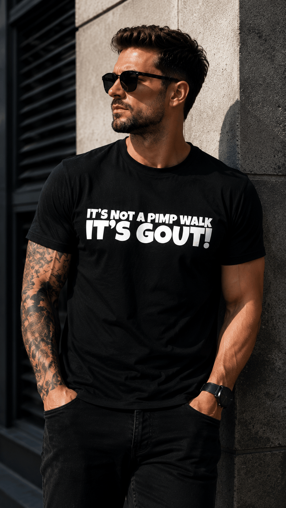 It's Not A Pimp WalK It's Gout T-Shirt,Made of cotton,Not easy to shrink, Durable,Soft and comfortable.