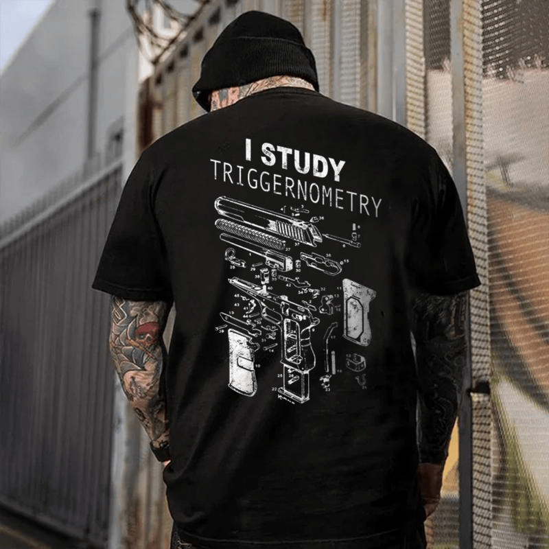 I Study Triggernometry Shirt, Funny Gun Lover T-Shirt, Pro 2A Sweatshirt, Tactical Hoodie for Men