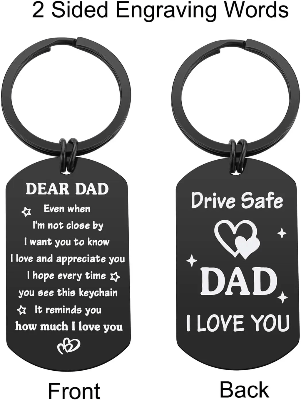 Fathers Day Gift for Dad from Daughter Son - Drive Safe Dad Keychain Birthday Valentine's Day Father's Day Gift