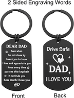 Fathers Day Gift for Dad from Daughter Son - Drive Safe Dad Keychain Birthday Valentine's Day Father's Day Gift