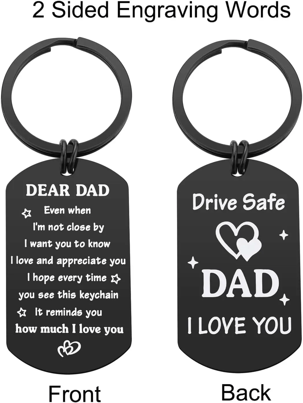 Fathers Day Gift for Dad from Daughter Son - Drive Safe Dad Keychain Birthday Valentine's Day Father's Day Gift