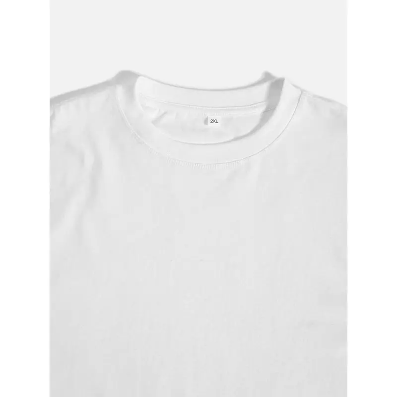 Men's Cotton Crew Neck T-Shirt with Bold Spade Ace Graphic Print - Regular Fit, Stretch Knit Fabric, White Casual Short Sleeve Top for All Seasons, Plus Size Available, Summer Clothing |   Casual Style |   Machine Washable
