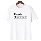Unisex-Adults T-Shirt - Black,  Short Sleeve - Funny Review People One Star: Absolute  Would , Suitable for Mens & Womens Outdoor T-Shirt, 100%cotton,