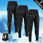 Men's 3-Piece 2-in-1 Running Tights Set - Athletic, Body-Fitting, Multi-Sport Pants with Pockets, Elastic Waistband, Quick-Dry, Breathable, Compression, Sweat-Wicking for Gym, Jogging, Training, Athletic Men's Pants, Body-Fitting Men's Pants