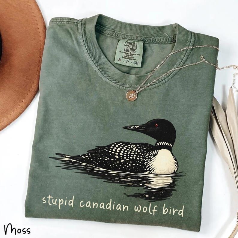 Comfort Colors Stupid Canadian Wolf Bird T-Shirt/Sweatshirt/Hoodie