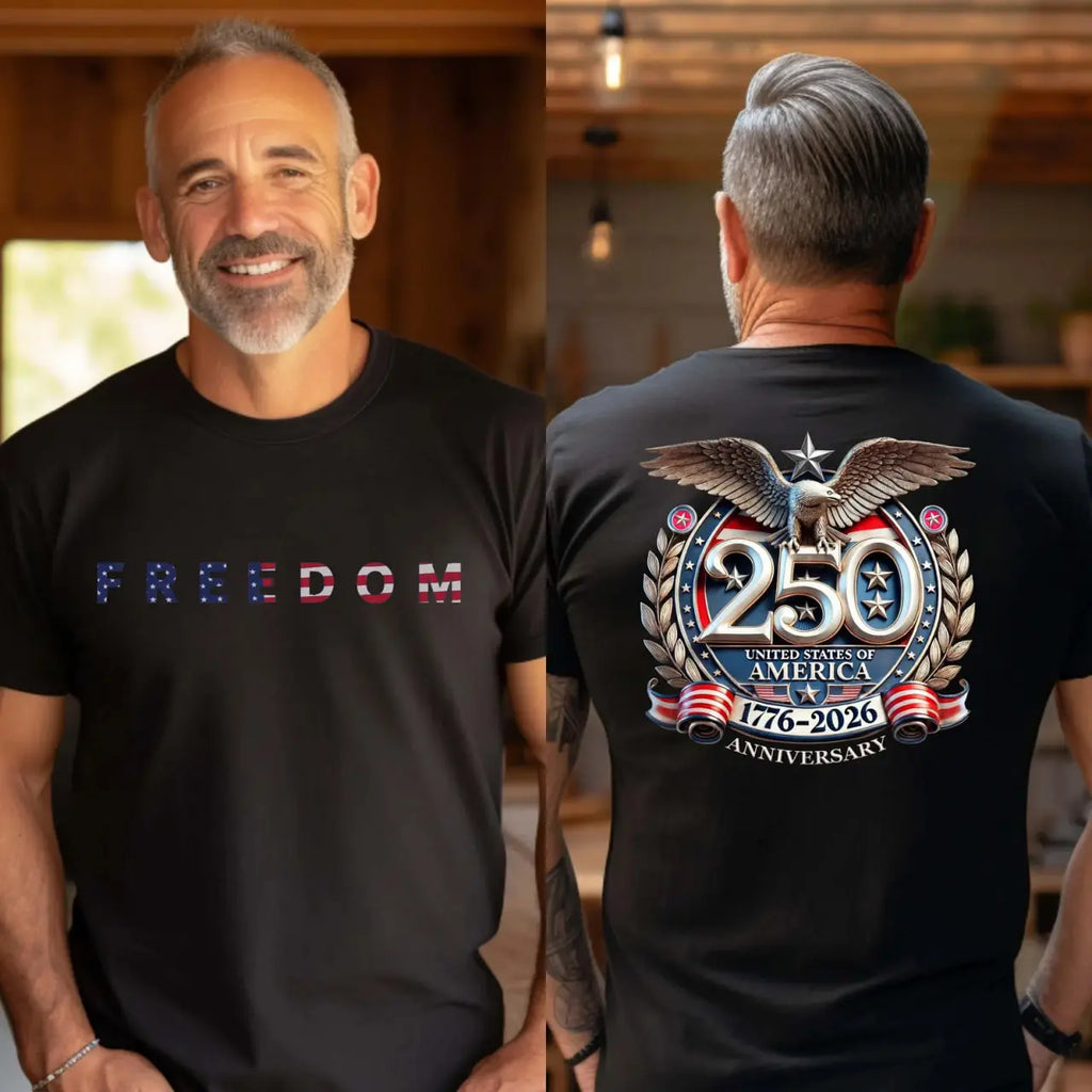 250th USA Independence 1776-2026 Patriotic Graphic T-Shirt Casual Summer Crew Neck Tee