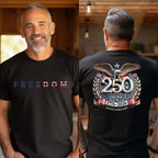 Freedom 250th Anniversary Shirt, USA 250 Years Independence Apparel, 1776–2026 America Anniversary, Patriotic Freedom,Casual Summer T-Shirt with Crew Neck,viral graphic tees