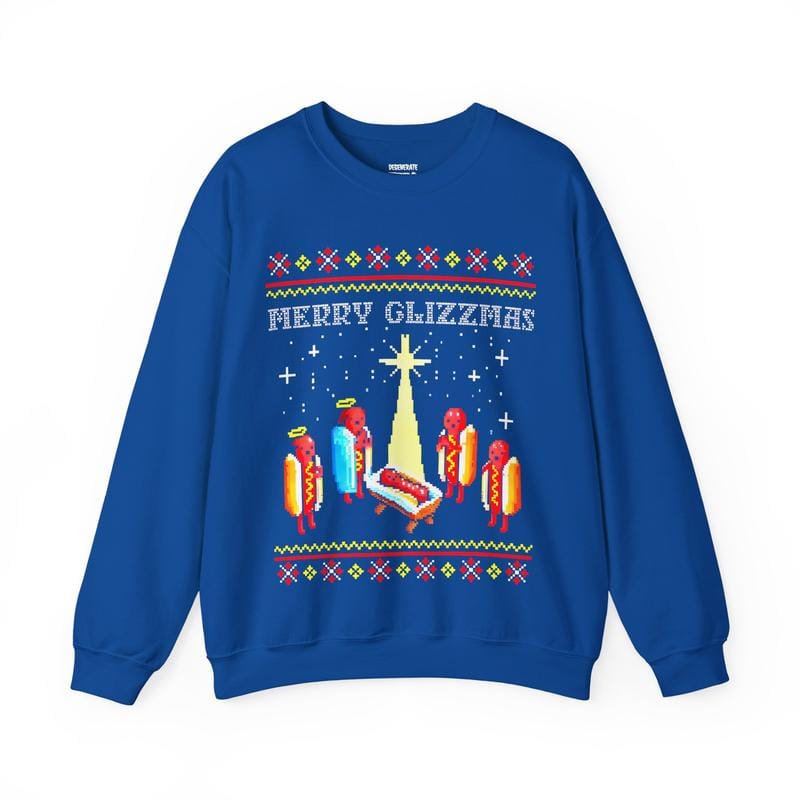 Merry Glizzmas Christmas Sweatershirt - Funny Ugly Christmas Sweater Glizzy Holiday Shirt Gift