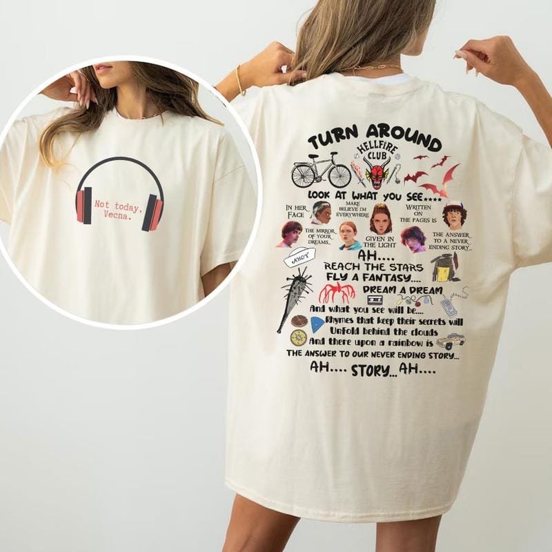 Funny Not Today Vecna Shirt, Never Ending Story 2 sides Sweatshirt, Christmas Things Sweater, Retro Graphic Crewneck, Gift for Stranger Shirt Things Hoodie