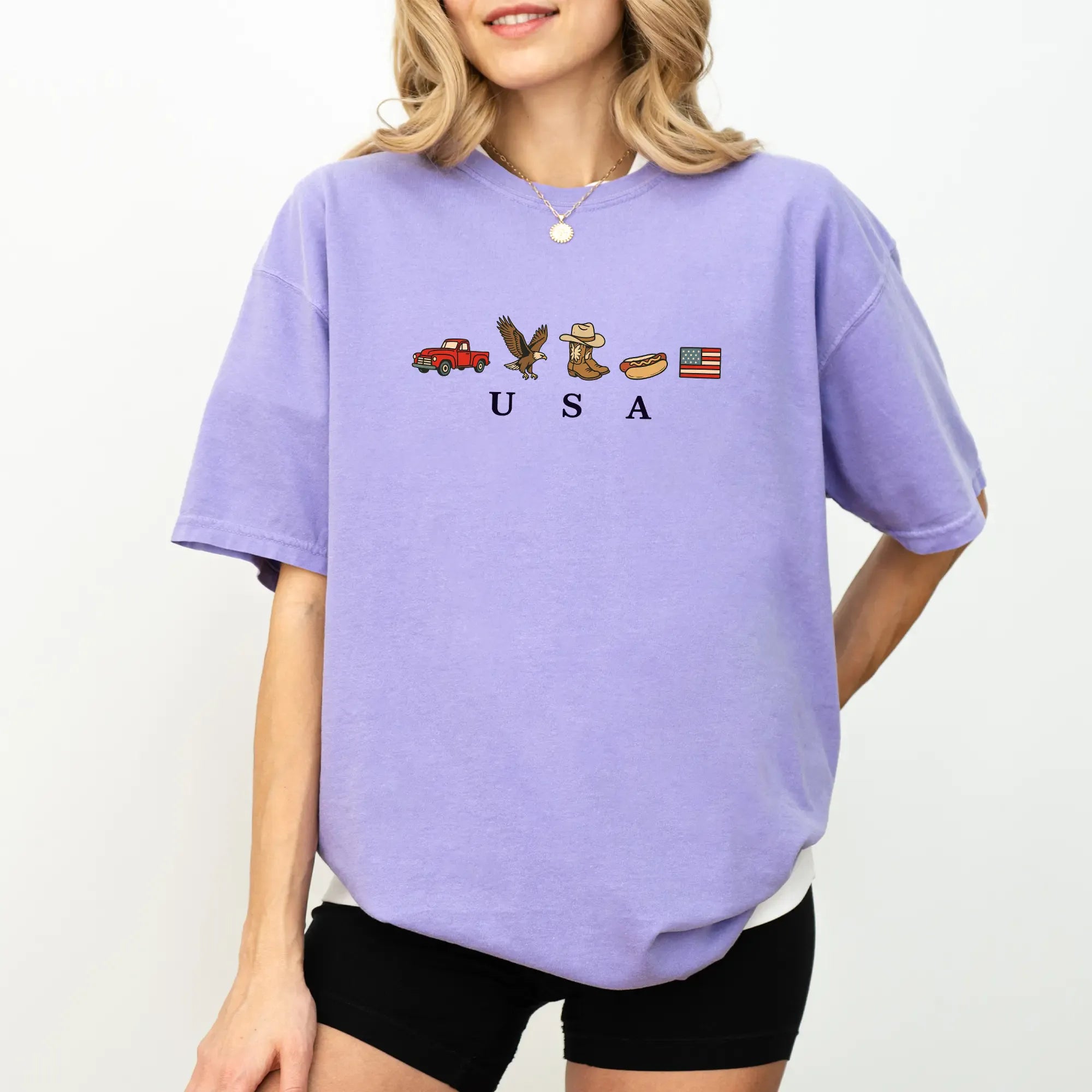 ChicCotton USA Icons Comfort Colors Shirt, American Flag T-shirt, 4th Of July Graphic Tee, Country Clothing, Western Outfits, Independence Day Shirt
