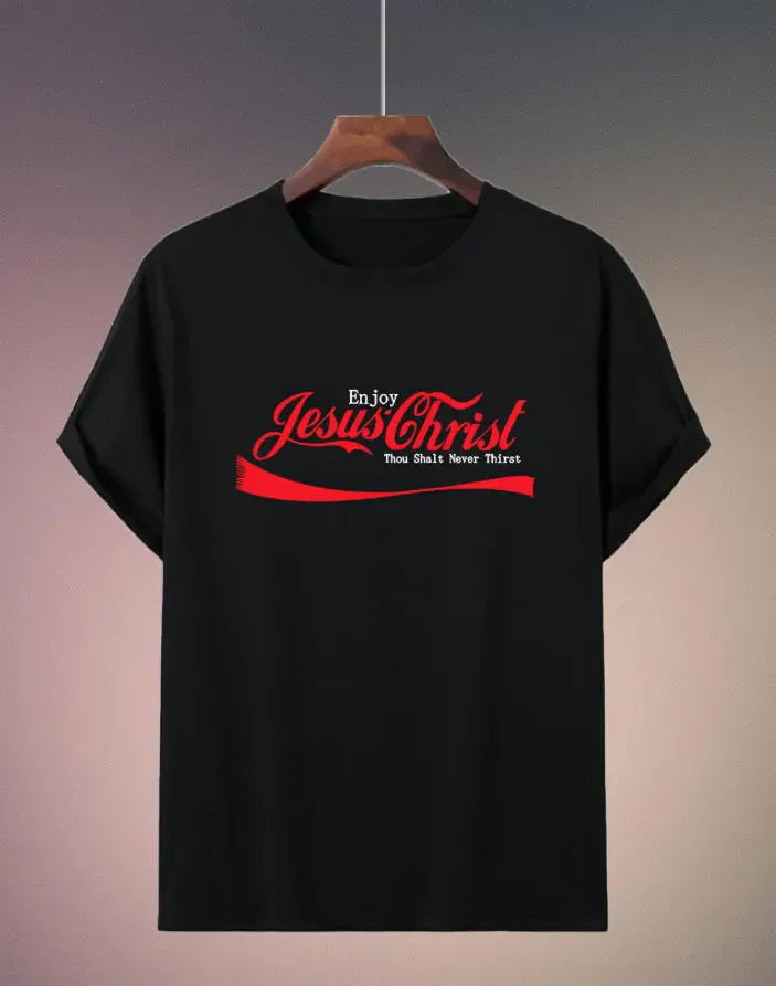 “Enjoy Jesus” Vintage Soda Script Tee | Christian Faith Graphic T-Shirt