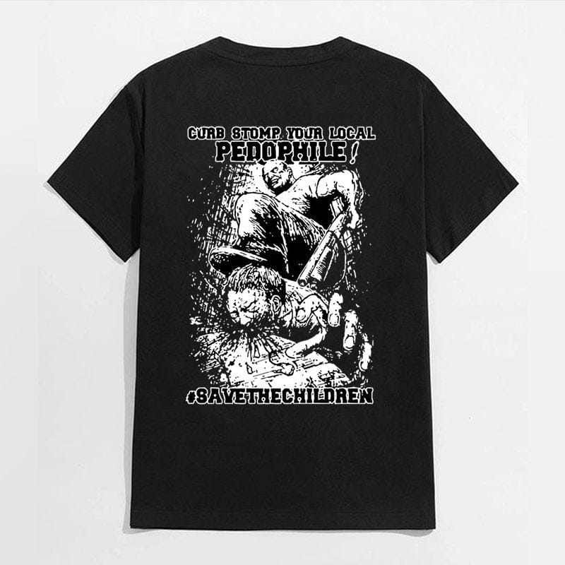 „Tritt deinem lokalen Pädophilen den Bordstein!“ Herren-T-Shirt, Sweatshirt, Hoodie 