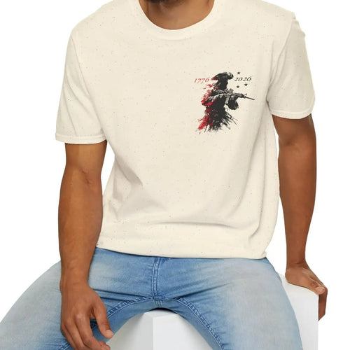 250th Anniversary Distressed American Flag T-Shirt | Revolutionary Soldier Graphic | America 250 Patriotic T-Shirt