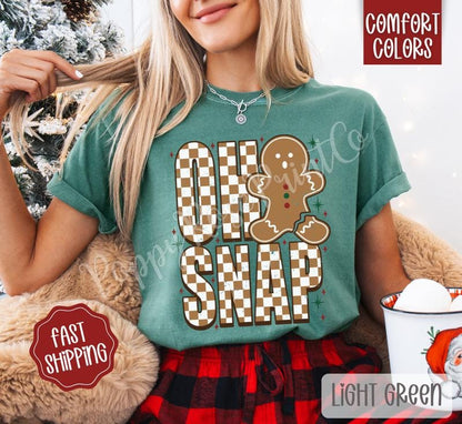 Oh Snap Comfort Colors, Trendy Women's Holiday Tshirt