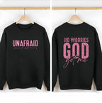 Uplifting and Spiritual Tee: "Unafraid" and "No Worries" Statements for a Confident Faith - filled Look