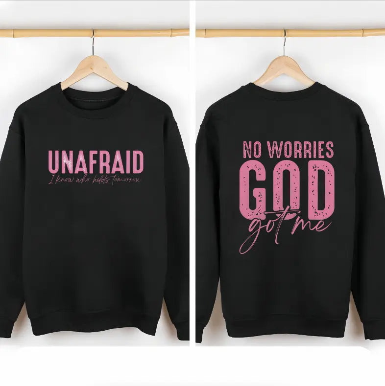 Uplifting and Spiritual Tee: "Unafraid" and "No Worries" Statements for a Confident Faith - filled Look