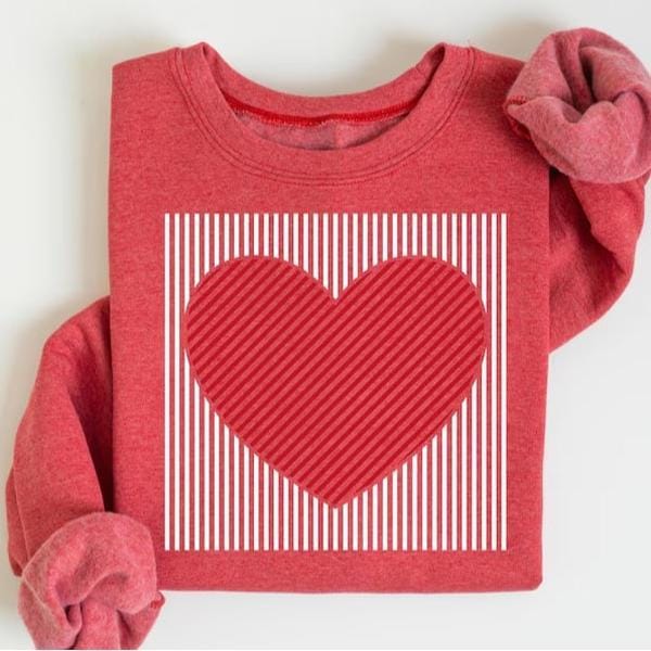 Retro Valentines Heart Sweatshirt – cute love design for women, moms, and teachers; cozy Valentine shirt perfect for spreading sweet holiday vibes.