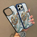 Mosaic Sea Turtle Magnetic Phone Case MagSafe Compatible Anti-Fall Protective Cover for iPhone 11-17 Pro Max Chic Girly Style