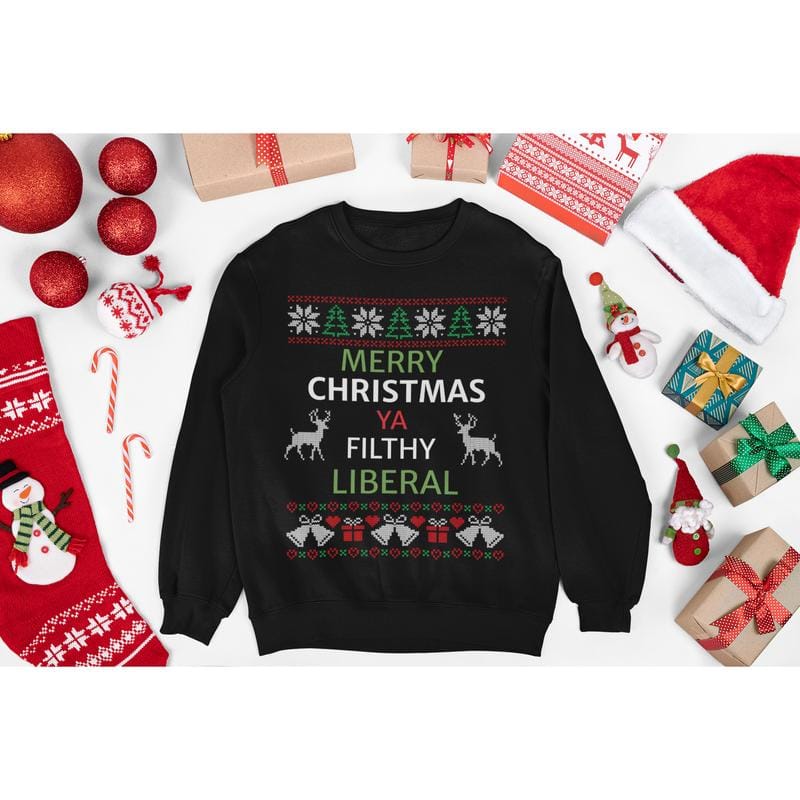Sweater, Merry Christmas Lib, funny, Christmas, gag gift, gift, Sweatshir