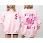 Queen of Hearts, Cards, Games, Valentine's Day Sweatshirt, Crew Neck, Women's, Crewneck, Valentine's Day, Love, Heart, Cupid Casual Long Sleeve