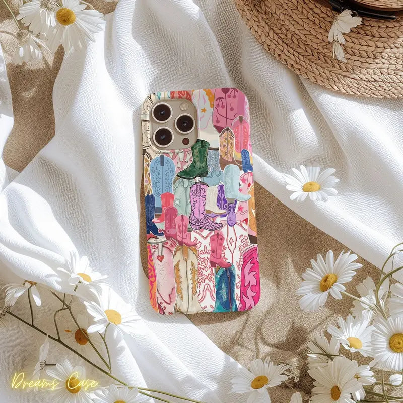 Dreams Case: Girly Coquette Cowgirl Collage iPhone Case (11-17 Series)