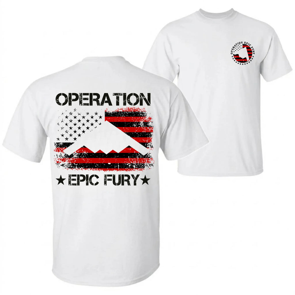 US Air Force B-2 Spirit Patriotic 2-Sided Cotton T-Shirt
