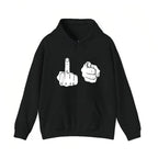 Funny Middle Finger Graphic T-Shirt - Novelty Pointing Gesture Tee Made in USA