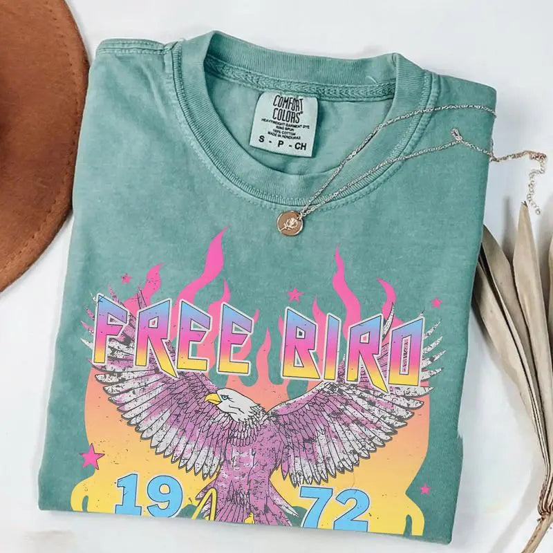 Free Bird Retro USA Graphic Tee | Vintage Patriotic Music Shirt