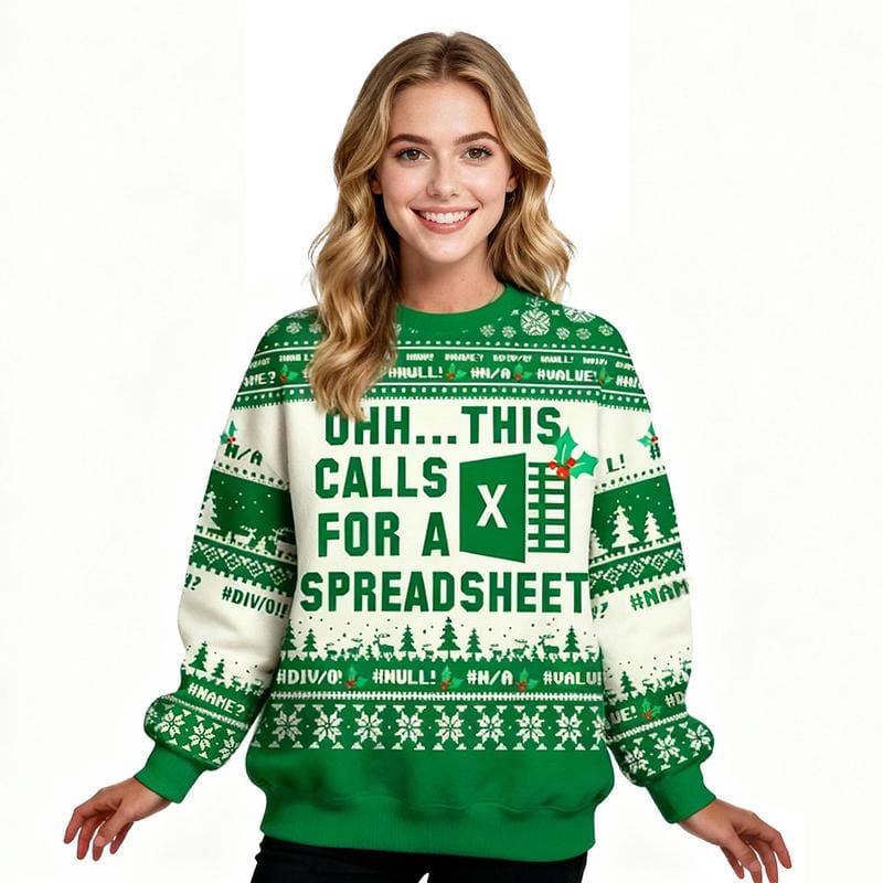 Geeksoutfit Geeky Ugly Sweater Round Neck Long Sleeve Christmas Sweater Perfect for Fall and Winter Casual Knitwear for Men and Women