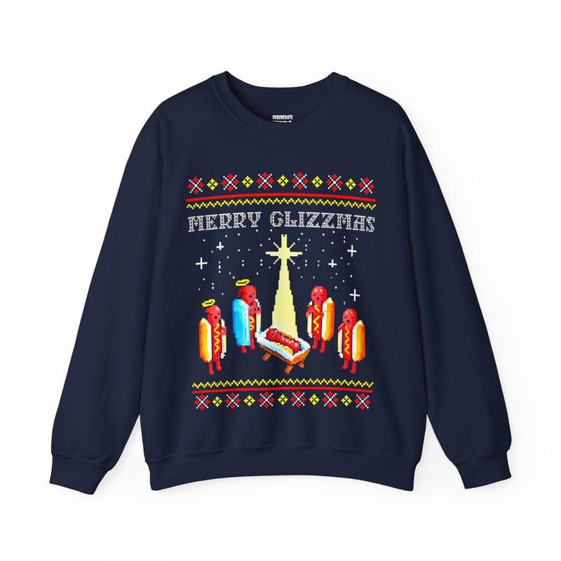 Merry Glizzmas Christmas Sweatershirt - Funny Ugly Christmas Sweater Glizzy Holiday Shirt Gift