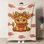 Niedliche Kuscheldecke mit Hochlandrind-Motiv, Dr. Pepper-weiche, warme Decke, ideal für klimatisierte Räume, als gemütliche Kuscheldecke für Zuhause, Büro, Reisen und Camping – das perfekte Weihnachtsgeschenk!