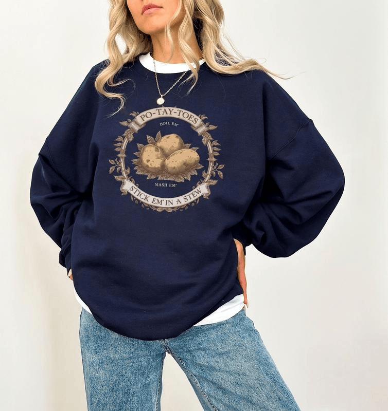 Lord of the Rings Potato Shirt, Funny Hobbit Quote Graphic Tee Tolkien Movie Lover Gift Vintage Rustic Design Cozy Unisex Tee