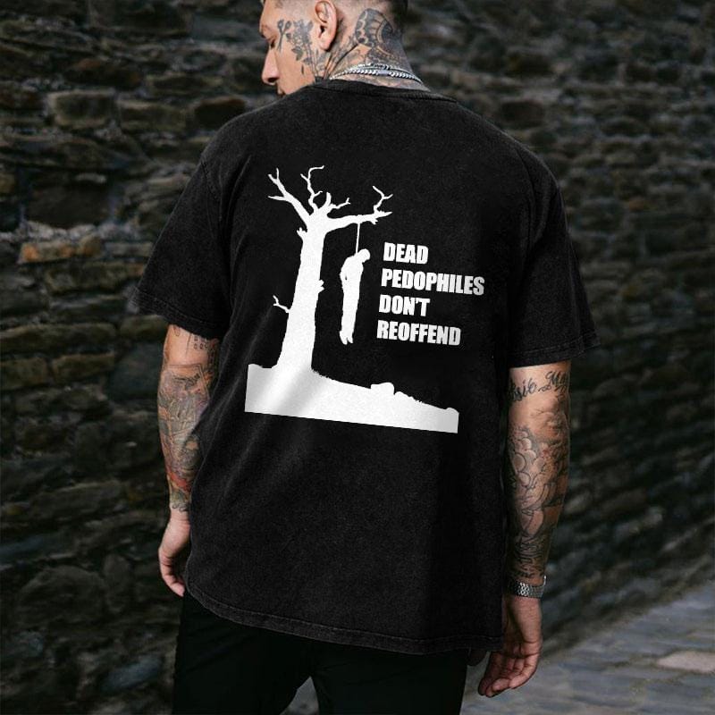 Tote Pädophile werden nicht wieder straffällig – Aufdruck auf Herren-T-Shirt, Sweatshirt und Hoodie 