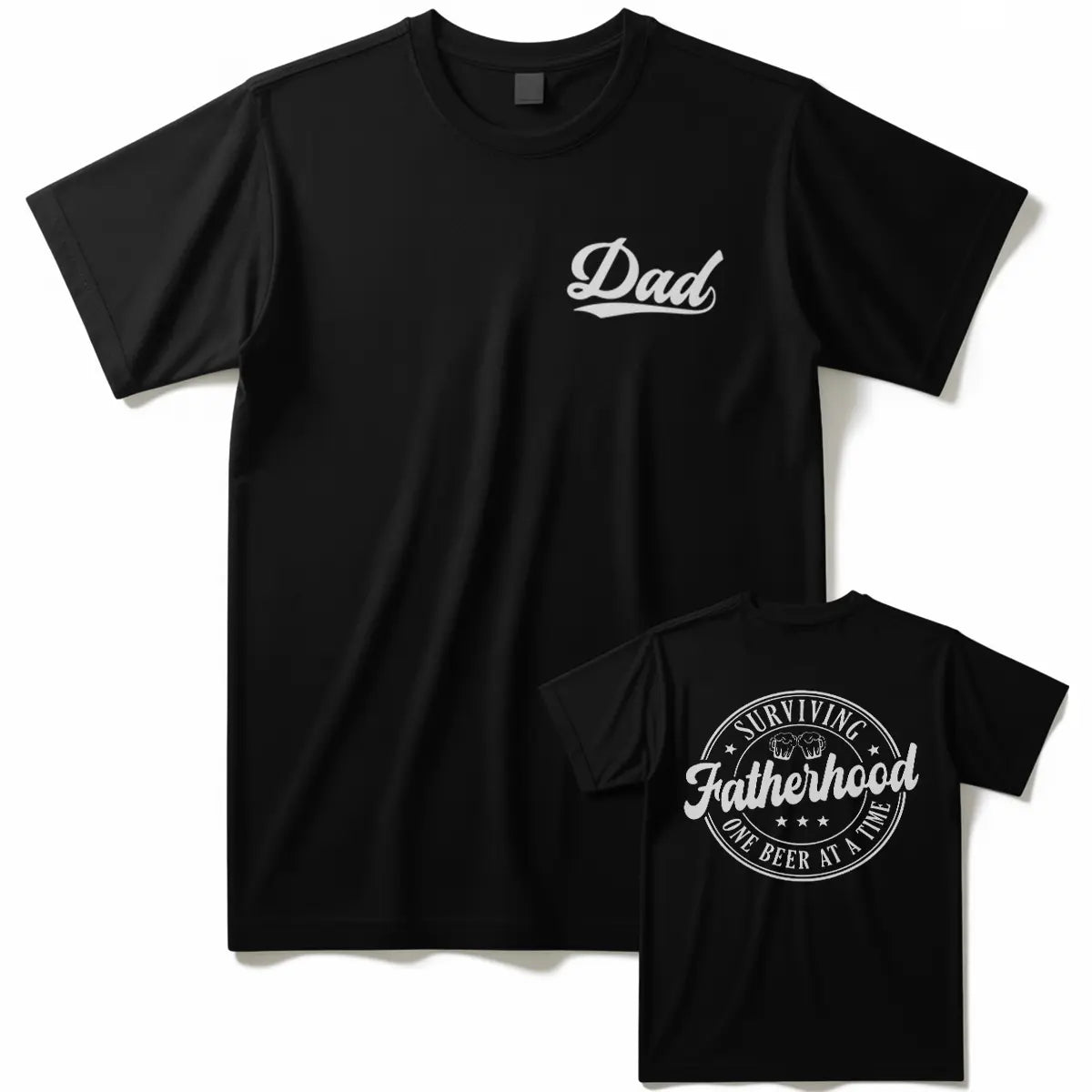 Dad Shirt, Surviving Fatherhood One Beer At A Time Front And Back Shirt, Funny Beer Loving Dad Gift