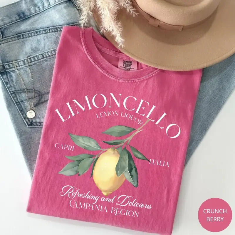 Comfort colors Limoncello Tee, Refreshing Lemon Graphic T-Shirt, Italian Summer Shirt, Citrus Fruit Design Tee, Amalfi Coast Vacation Aesthetic Unisex Top