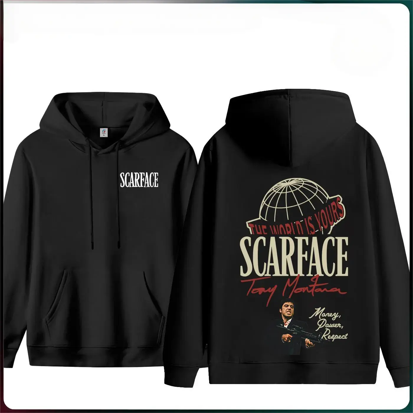 Scarface Tony Montana Graphic T-Shirt – The World Is Yours Vintage Back Print Cotton Tee