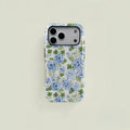 Blue Hydrangea Aesthetic Phone Case – Cute Floral Shockproof Case for iPhone 11–17