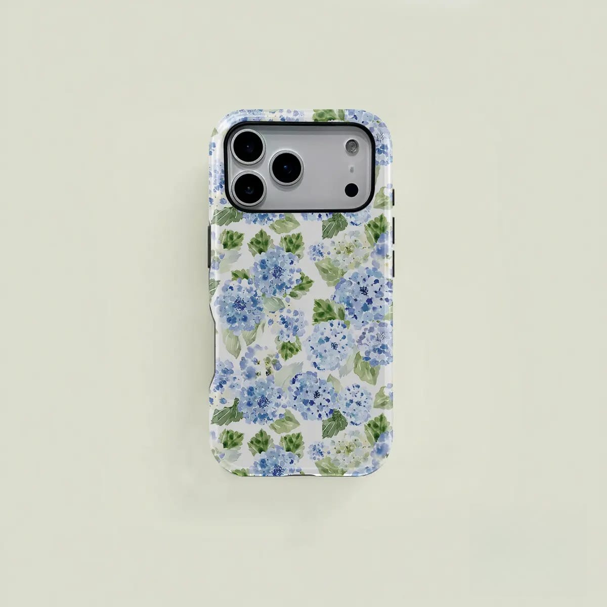 Blue Hydrangea Aesthetic Phone Case – Cute Floral Shockproof Case for iPhone 11–17
