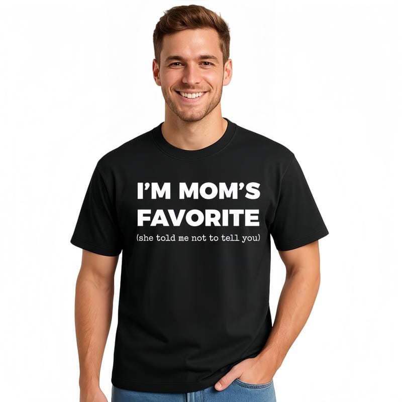 Funny Moms Favorite Son Daughter I'm Mom's Favorite T-Shirt Golf Gift for Men and Women Summer Wear