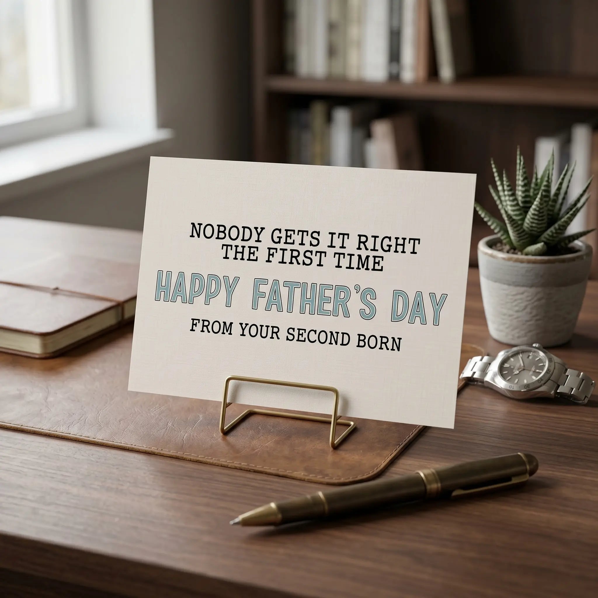 (5 x 7 inch)Funny Father's Day Card, Nursing Home Humor, Sibling Rivalry Card for Dad, Handmade Funny Card for Dad