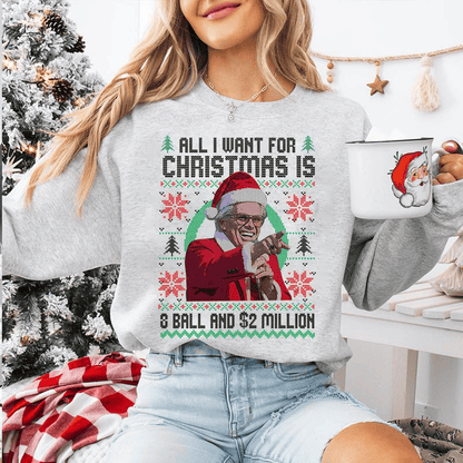 Baby Billy All I Want For Christmas Is A 8-Ball And 2 Million Christmas Sweatshirt , Funny Uncle Baby Billy Ugly Christmas Sweater, The Righteous Gemstones Christmas