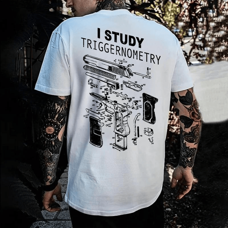 I Study Triggernometry Shirt, Funny Gun Lover T-Shirt, Pro 2A Sweatshirt, Tactical Hoodie for Men