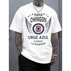 Cruz Azul Papa Chingon T Shirt Men Soccer Dad Graphic Tee Cotton Casual Summer Sports Streetwear Father’s Day Gift