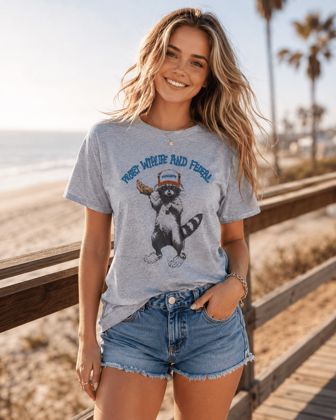 Feral Raccoon USA Graphic Tee | Funny Patriotic 4th of July Shirt