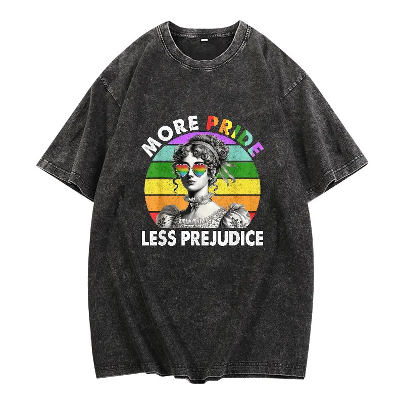 100% Cotton More Pride Less Prejudice Pride Month T-Shirt Fabric Summer pride  parade  outfits