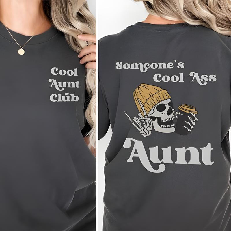 Jemand ist eine coole Tante – Vorder- und Rückseite-Shirt 