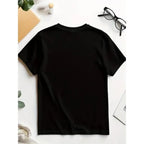 Men's and woman 100% Cotton Short-Sleeve Round Neck Crew Neck T-Shirt, "By God Spoiled By My Husband Protected By Both" Graphic, Casual Chic Minimalist Black Top Unisex