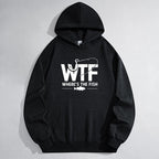 Lustiger Herren-Hoodie mit Angelmotiv – Langarmpullover aus Baumwollmischgewebe, normale Passform | Weiches und atmungsaktives Material, strapazierfähiger Druck, hoher Tragekomfort, maschinenwaschbar, lässiger Streetwear-Look 