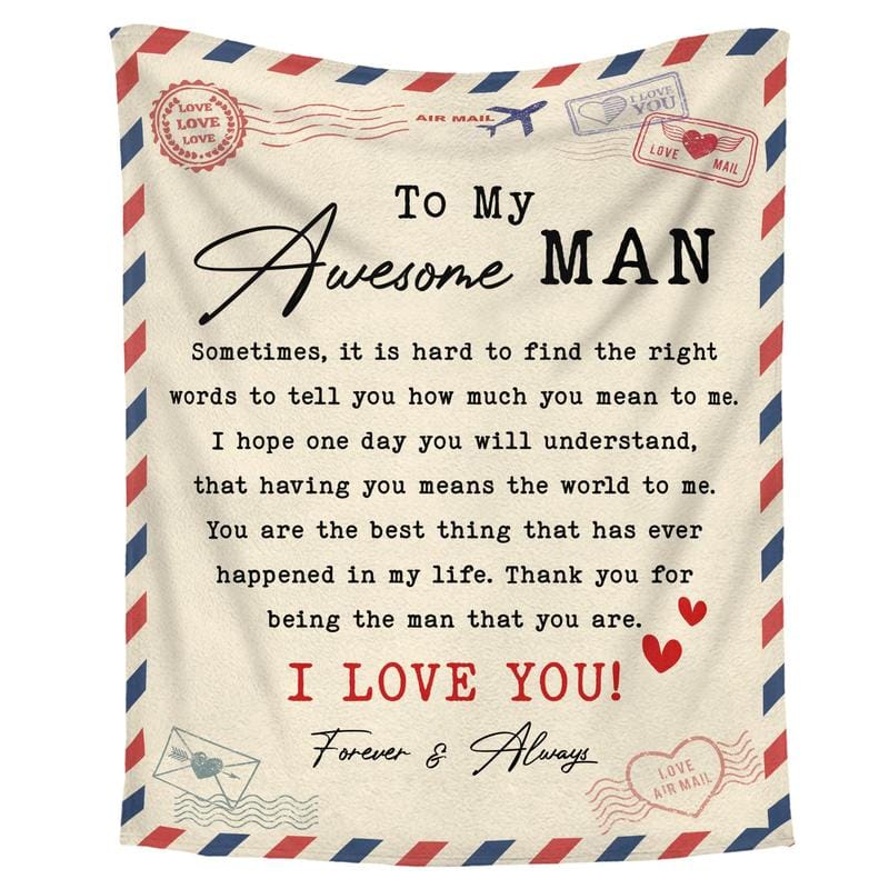 Valentines Day Gifts for Him Her - I Love You More Super Soft Fleece Throw Blanket